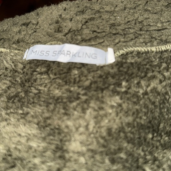 Dark Green Miss Sparkling Sherpa Jacket - Size M - Picture 5 of 7